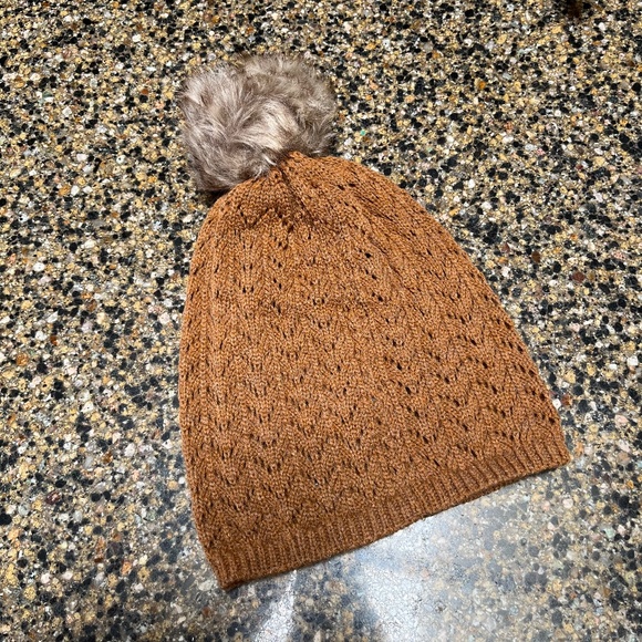 Orange Beanie with Pom Pom - Picture 1 of 2